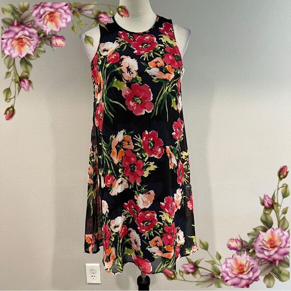 Tommy Hilfiger Floral Sleeveless a-line mini Dress size 4 - Picture 1 of 13
